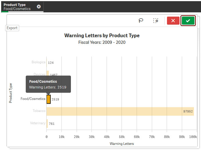 Figure 3.c: Figure displays single Y-axis selected on a bar graph. Figure 3.c: Figure displays single Y-axis selected on a bar graph.